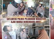 Ayo Pakai Helm! Satlantas Polres Pelabuhan Makassar Ajak Warga Berkendara Aman