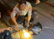 Polsek Sendana Evakuasi Korban Kecelakaan Tunggal di Jalan Trans Sulawesi desa Sendana