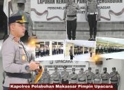 Kapolres Pelabhuan Makassar Pimpin Upacara Kenaikan Pangkat Pengabdian Personil