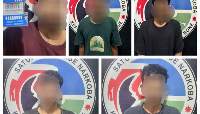 Dalam 2 Hari, Personel Satres Narkoba Polres Bone Tangkap 5 Pelaku Penyalahgunaan Sabu di Tiga Lokasi