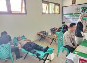 Personel Polsek Pamboang Ikuti Donor Darah dalam Rangka HUT ke-79 Persit Kartika Chandra Kirana
