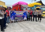 Satgas Operasi Keselamatan Polres Maros Sosialisasi Tertib Berlalulintas Ke Komunitas Sopir Truk
