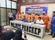 Polres Pangkep Gelar Konferensi Pers Ungkap Penangkapan Ikan Menggunakan Cantrang