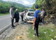 Kendaraan Minibus Terbakar di Ulumanda, Kapolsek Malunda: Diduga Akibat Korsleting