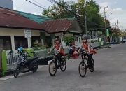 Polwan Polres Gowa Patroli Humanis dengan Sepeda Kayuh di Kota Sungguminasa