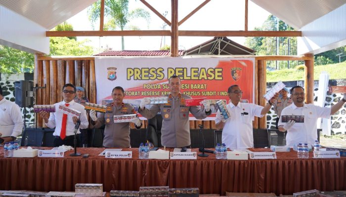 Ditkrimsus Polda Sulbar Bongkar Peredaran Ribuan Rokok Ilegal, 13.600 Pax dari Belasan Merek Rokok Disita