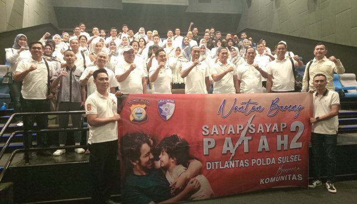 Dirlantas Polda Sulsel Nonton Bareng Sayap-Sayap Patah 2 di Studio CGV Panakukang Makassar