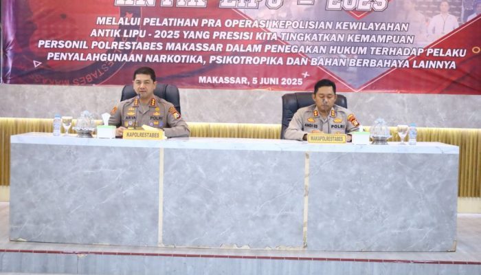 Kapolrestabes Makassar Pimpin Latihan Pra Operasi Antik Lipu 2025