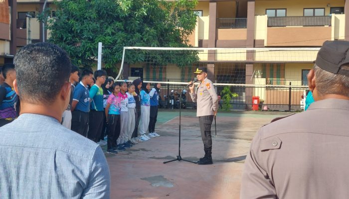 Kapolres Gowa Buka Langsung Seleksi Atlet Bola Voli Kabupaten Gowa