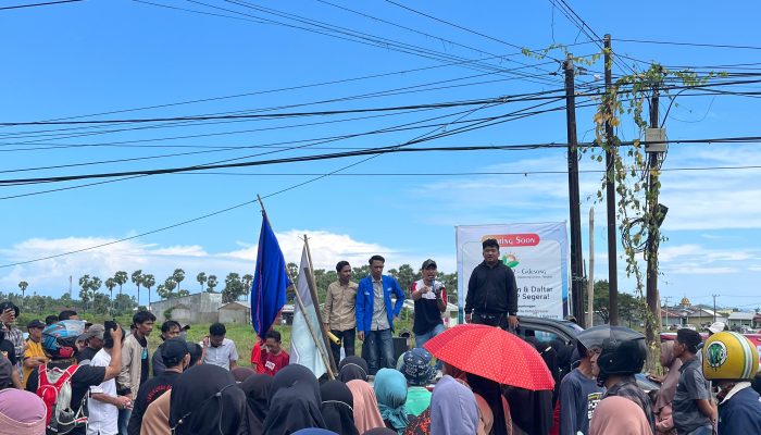 PB HIPERMATA Dan HMI Hukum UMI Bersama Warga Galesong Demo Menolak Pembangunan Perumahan Rachita Indah 2