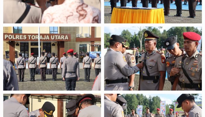 Kapolres Toraja Utara Pimpin Upacara Sertijab dan Pelantikan, 3 Pejabat Resmi Berganti