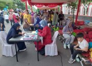 Semarak HUT Bhayangkara ke-79, Polres Gowa Gelar Donor Darah untuk Warga di CFD Jalan Masjid Raya