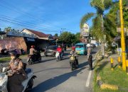 Personel Satlantas Polres Majene Laksanakan Commander Wish, Wujud Pelayanan Pagi ke Pengguna Jalan