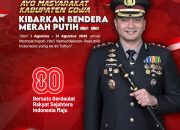 Sambut HUT ke-80 Kemerdekaan RI, Kapolres Gowa Ajak Warga Kibarkan Bendera Merah Putih