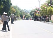 Puluhan Personel Polres Majene Amankan Aksi Damai Aliansi Pemuda Desa Kabupaten Majene