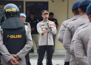 Kapolres Majene Pimpin Apel Kesiapan Pengamanan Aksi Damai BEM Mahasiswa Unsulbar
