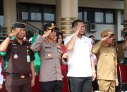 Peringatan Hari Olahraga Nasional ke-42, Kapolres Soppeng Hadiri Upacara di Halaman Kantor Bupati