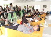 Wujud Sinergisitas, Personil Polres Sidrap Donor Darah di Kodim 1420 Sidrap