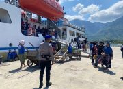 Satpolair Polres Majene Intensifkan Pengamanan Bongkar Muat KM. Sabuk Nusantara 93 di Pelabuhan Palipi