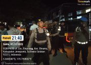 Ciptakan Kamseltibcarlantas, Sat Lantas Polres Majene Gelar Patroli Blue Light di Titik Rawan Balap Liar