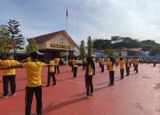 Gaungkan Hidup Sehat, Polres Sinjai Rutin Gelar Senam Pagi Bersama.