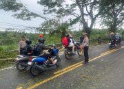 Gerak Cepat Polres Bulukumba Bersama BPBD Evakuasi Pohon Tumbang dan Beri Imbauan.