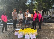 Peduli Korban Kebakaran, Bhayangkari Cabang Toraja Utara Serahkan Bantuan Sosial