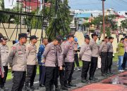 Di awal bulan suci Ramadan, apel pagi di laksankan depan Polres Pinrang.