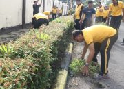 Polres Pinrang Gelar Kurvei, Pimpin Langsung Penataan Lingkungan Mako