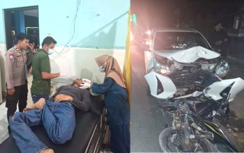 Tabrakan Motor vs Mobil di Totolisi Selatan, Respon Cepat Polsek Sendana Amankan Lokasi Kejadian