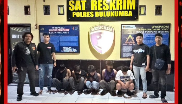 Resmob Polres Bulukumba Bergerak Cepat, 5 Terduga Pelaku Penganiayaan Diamankan
