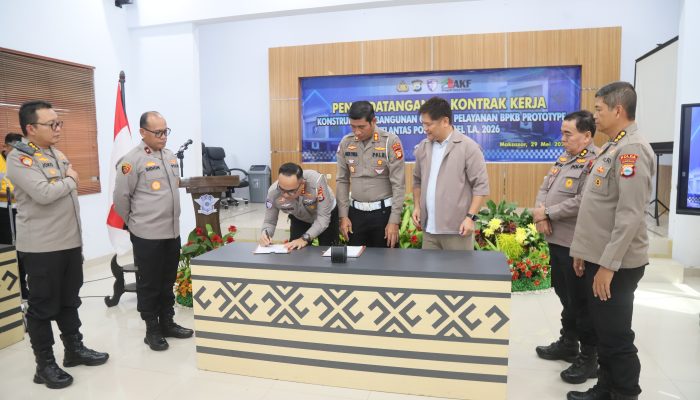 Penandatanganan Disaksikan Wakapolda Sulsel, Ditlantas Polda Sulsel Siap Punya Bangunan BPKB Prototype