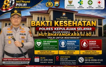 Bakti Kesehatan Polres Selayar: Sunatan Massal, Cek Kesehatan Gratis dan Donor Darah Sambut Hari Bhayangkara ke-80