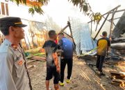 Kebakaran Hebat Hanguskan Rumah dan Usaha Kayu di Saleppa, Polres Majene Bergerak Cepat Bantu Pemadaman