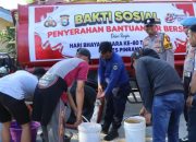 Sambut Hut Bhayangkara ke-80 Tahun,  Polres Pinrang Salurkan Air Bersih di Aspol