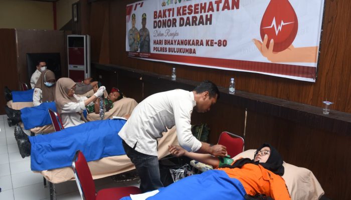 59 Kantong Darah Terkumpul dalam Bakti Kesehatan Polres Bulukumba Sambut Hari Bhayangkara ke-80