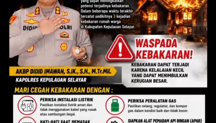 Kapolres Kepulauan Selayar Imbau Masyarakat Tingkatkan Kewaspadaan Cegah Kebakaran di Musim Kemarau