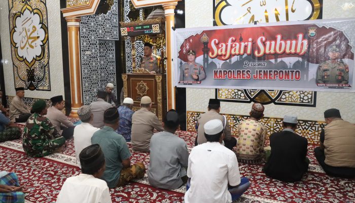 Kapolres Jeneponto Gelar Safari Subuh di Masjid Baiturahman, Sarana Jalin Silaturahmi Dengan Warga