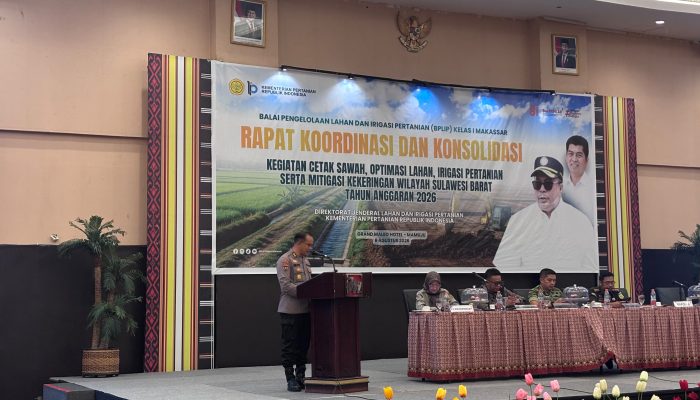 Sinergi Lintas Sektor Perkuat Ketahanan Pangan, Polda Sulbar Dukung Percepatan Cetak Sawah dan Mitigasi Kekeringan