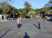 Personel Satlantas Polres Jeneponto Atur Lalu Lintas di Car Free Day Turatea