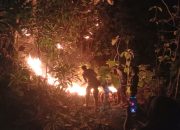 Kebakaran Lahan Kembali Terjadi di Desa Lalatedzong, Polsek Sendana Bergerak Cepat Padamkan Api