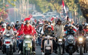 Kapolres Barru Pimpin dan Kawal Langsung Konvoi Merah Putih Semarakkan HUT RI ke-81