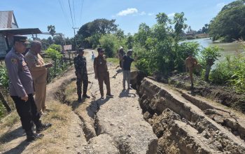 Kapolsek Pammana Bersama Tim Gabungan Tinjau Lokasi Tanah Longsor di Watampanua