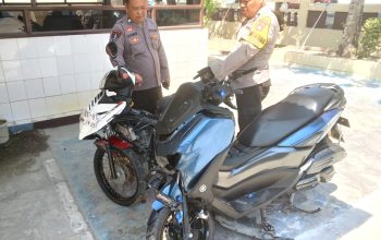 Gerak Cepat Polsek Pamboang Tangani Lakalantas di Jalur Trans Sulawesi, Dua Pengendara Terluka