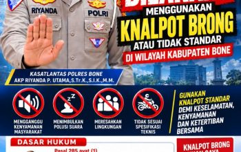 Kasat Lantas Polres Bone Ajak Stop Penggunaan Knalpot Brong, Ini Ancaman Sanksinya