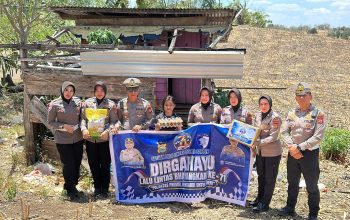 HUT Lalu Lintas ke-71, Satlantas Polres Soppeng Salurkan Sembako untuk Anak Yatim dan Pengemudi Ojek
