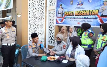 Satlantas Gowa Gelar Bakti Kesehatan Jelang HUT Lantas