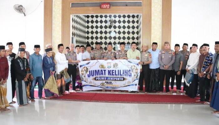 Dekatkan Diri dengan Masyarakat, Polres Jeneponto Gelar Jumat Keliling di Tiga Masjid