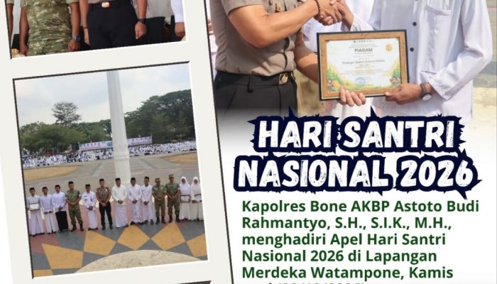 Kapolres Bone Hadiri Peringatan Hari Santri Nasional 2026 di Watampone